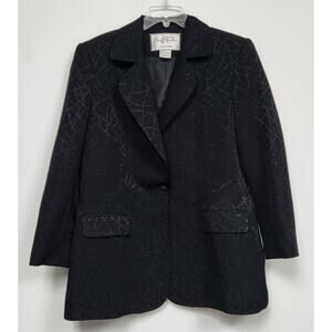 Vintage Mary McFadden Collection Womens Black Blazer-Size 16